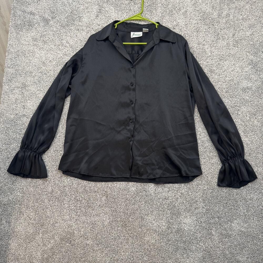 Satin Blouse XL Retro Y2K Romantic Goth Mod Wife Eveningwear Coquette Glam Chic